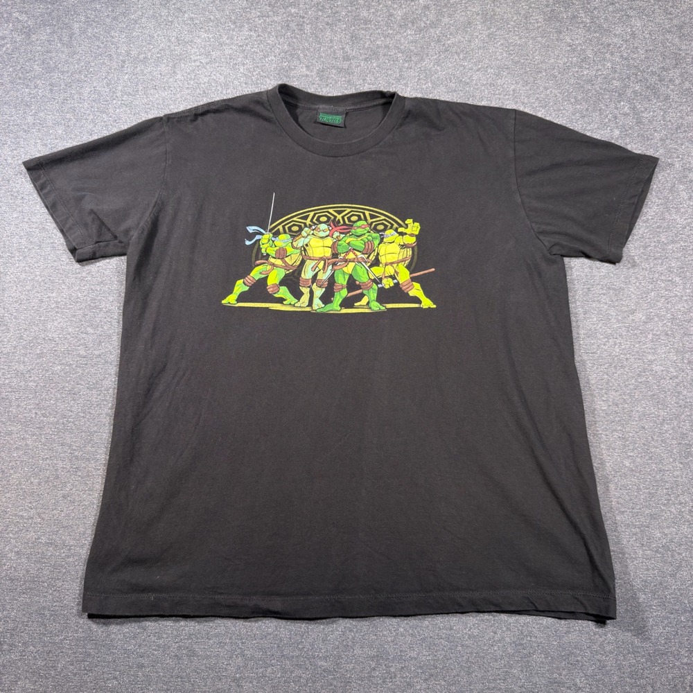 Y2K Teenage Mutant Ninja Turtles T-Shirt Mens Large Black TMNT 2007 Graphic